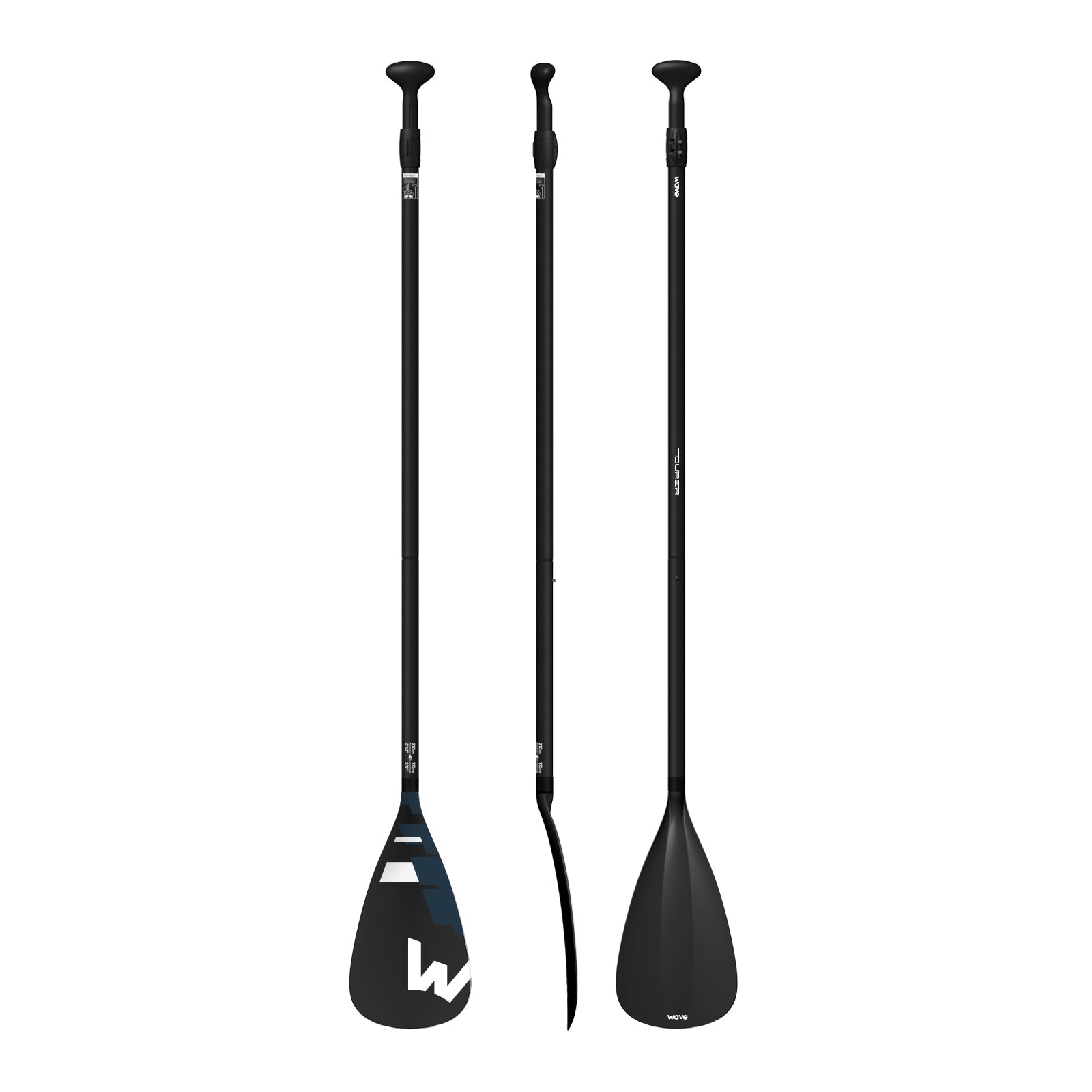 Aluminium Paddle | Tourer 2.0 SUP | Black/Navy Wave Sups