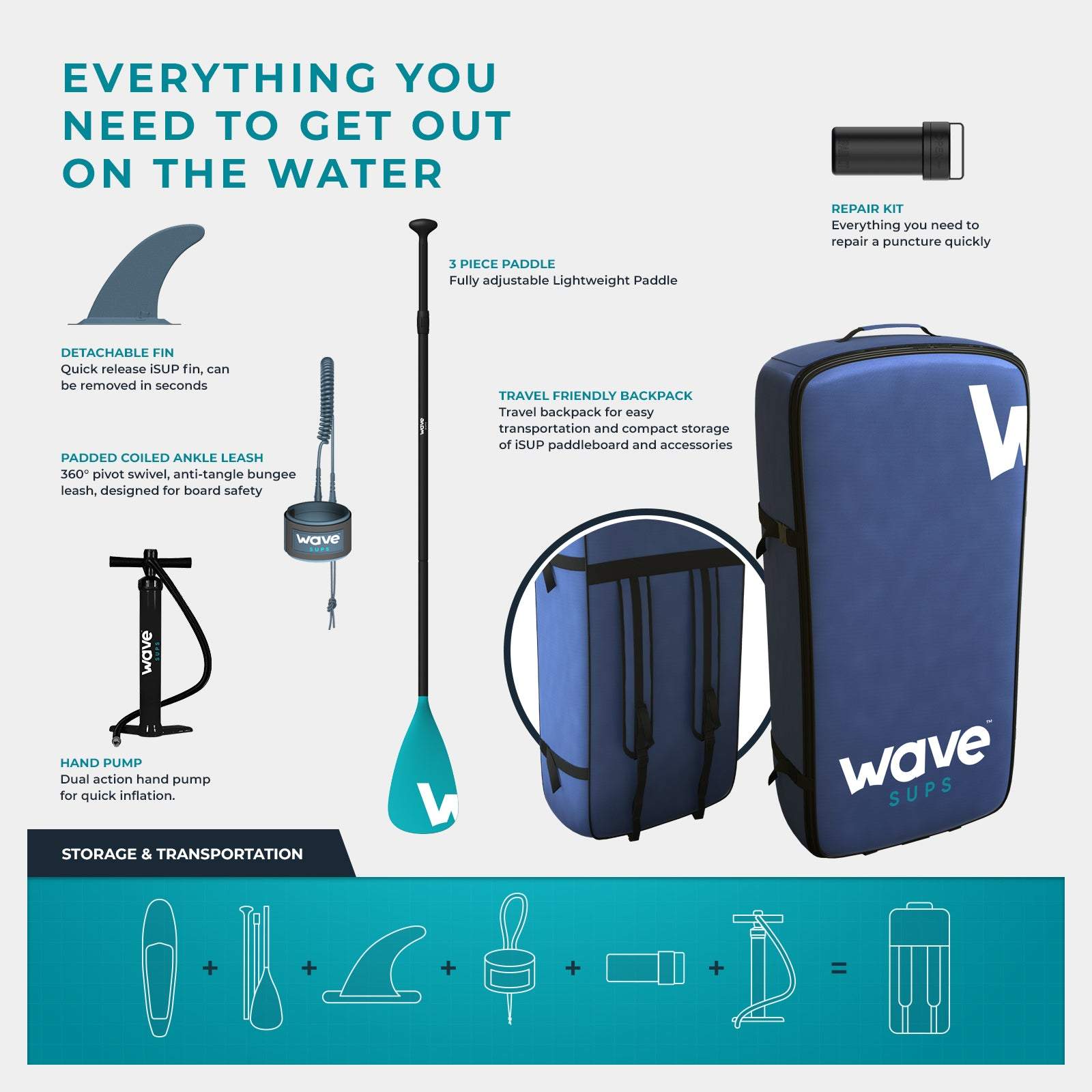 Cruiser SUP | Inflatable Stand-Up Paddle Board | 10/11ft | Aqua Wave Sups