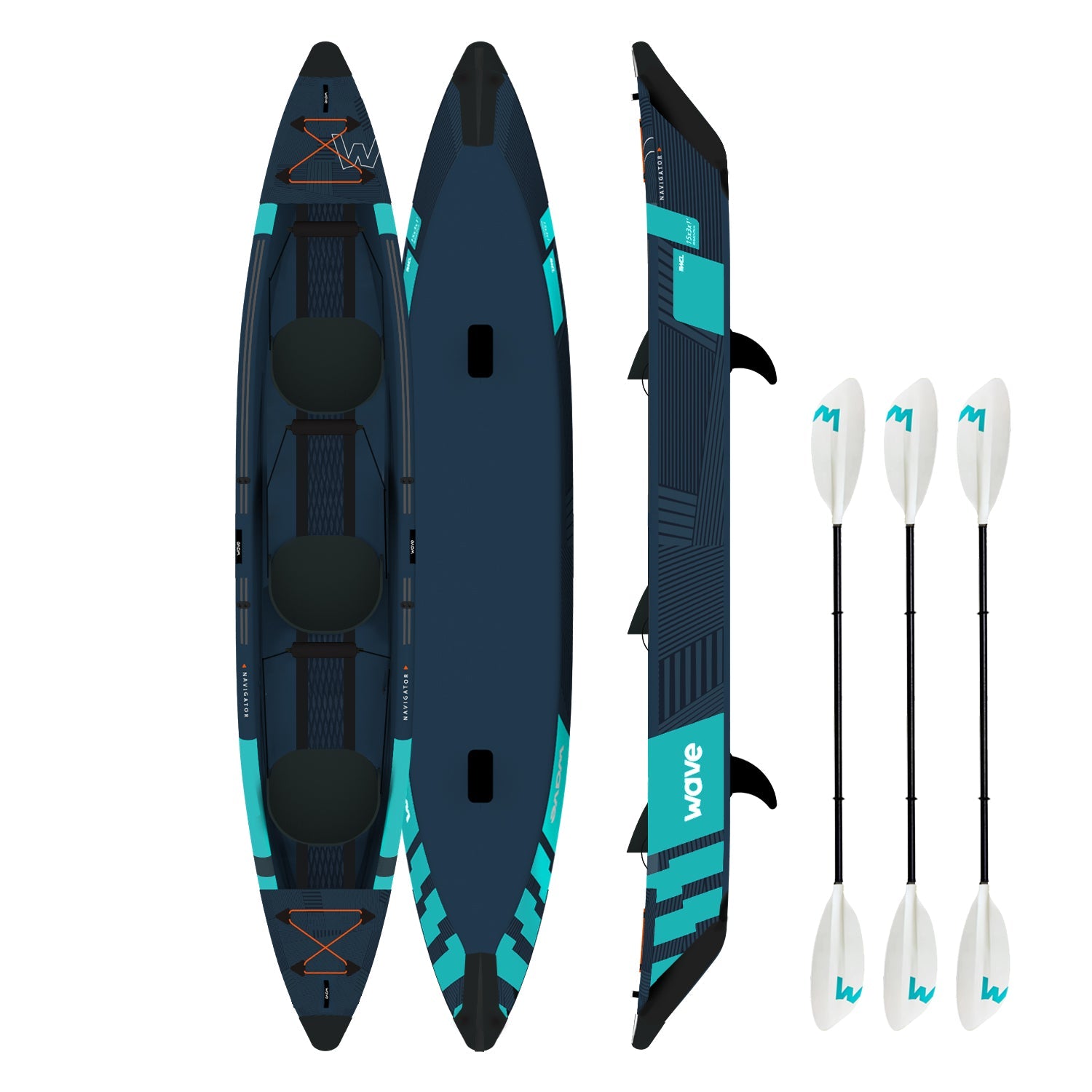 Navigator | Inflatable Kayak | Drop Stitch Kayak | 1-2/2-3 Seater Wave Sups 2-3 Seater