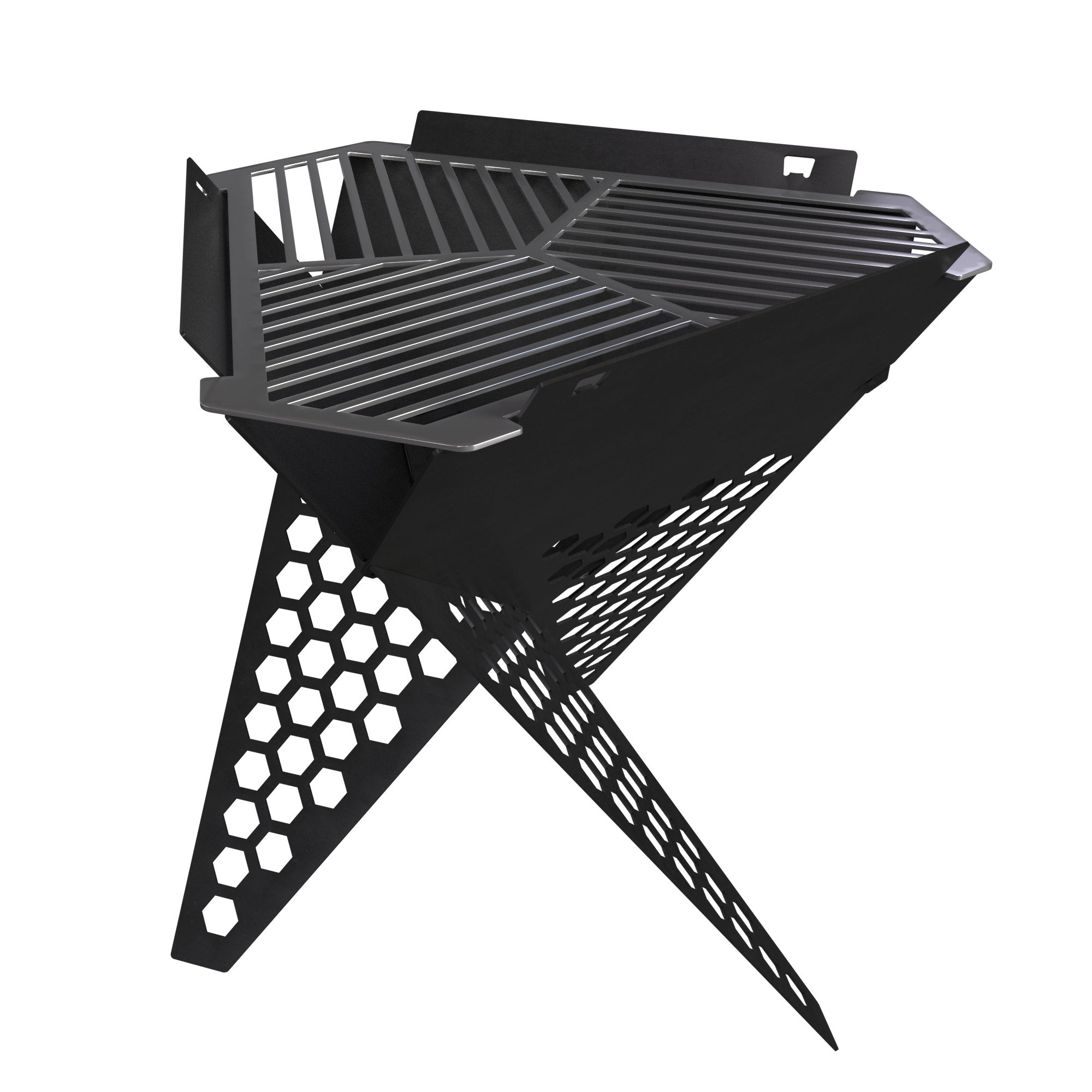 Outdoor BBQ and Fire Pit | Hexagon | Matt Black Outdoor Grills Wave Sups Matt Black