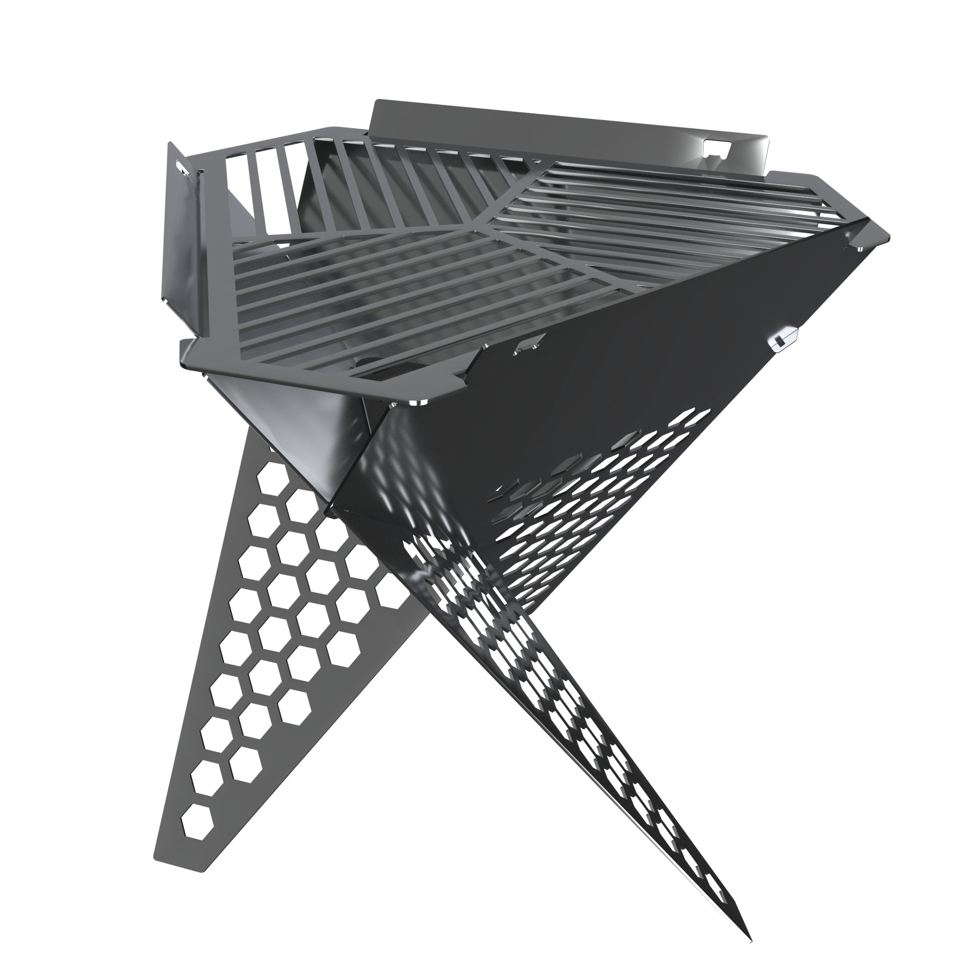 Outdoor BBQ and Fire Pit | Hexagon | Stainless Outdoor Grills Wave Sups Stainless  