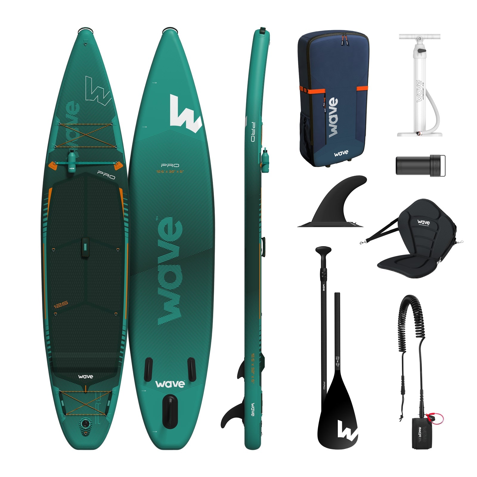 Pro 2.0 SUP | Inflatable Paddle Board | 12'6ft | Teal Inflatable Paddleboards Wave Sups