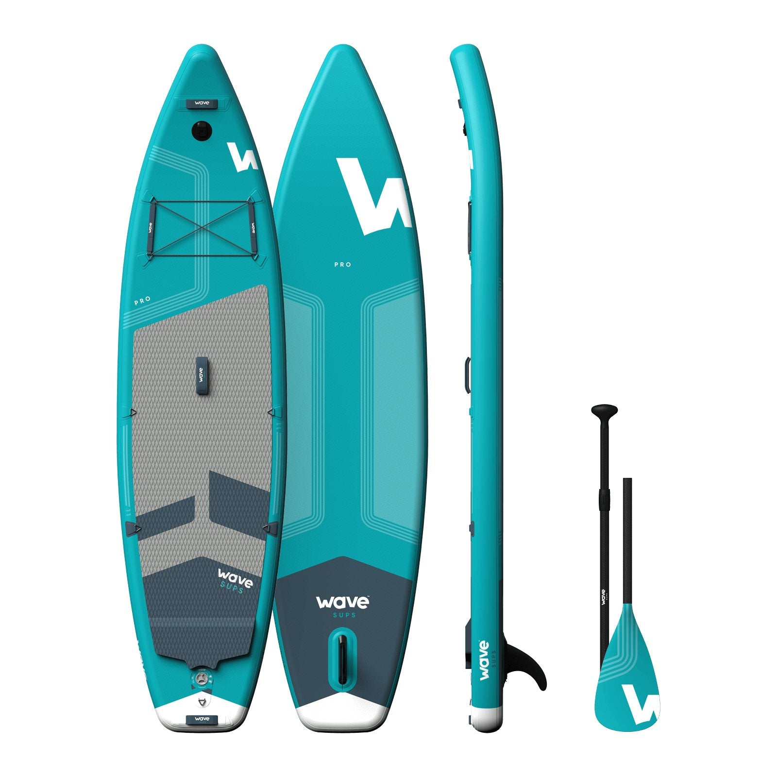 Pro SUP | Inflatable Stand-Up Paddle Board | 10/11ft | Aqua Inflatable Paddleboards Wave Sups Aqua 11ft | 335x84x15cm (132x33x6")