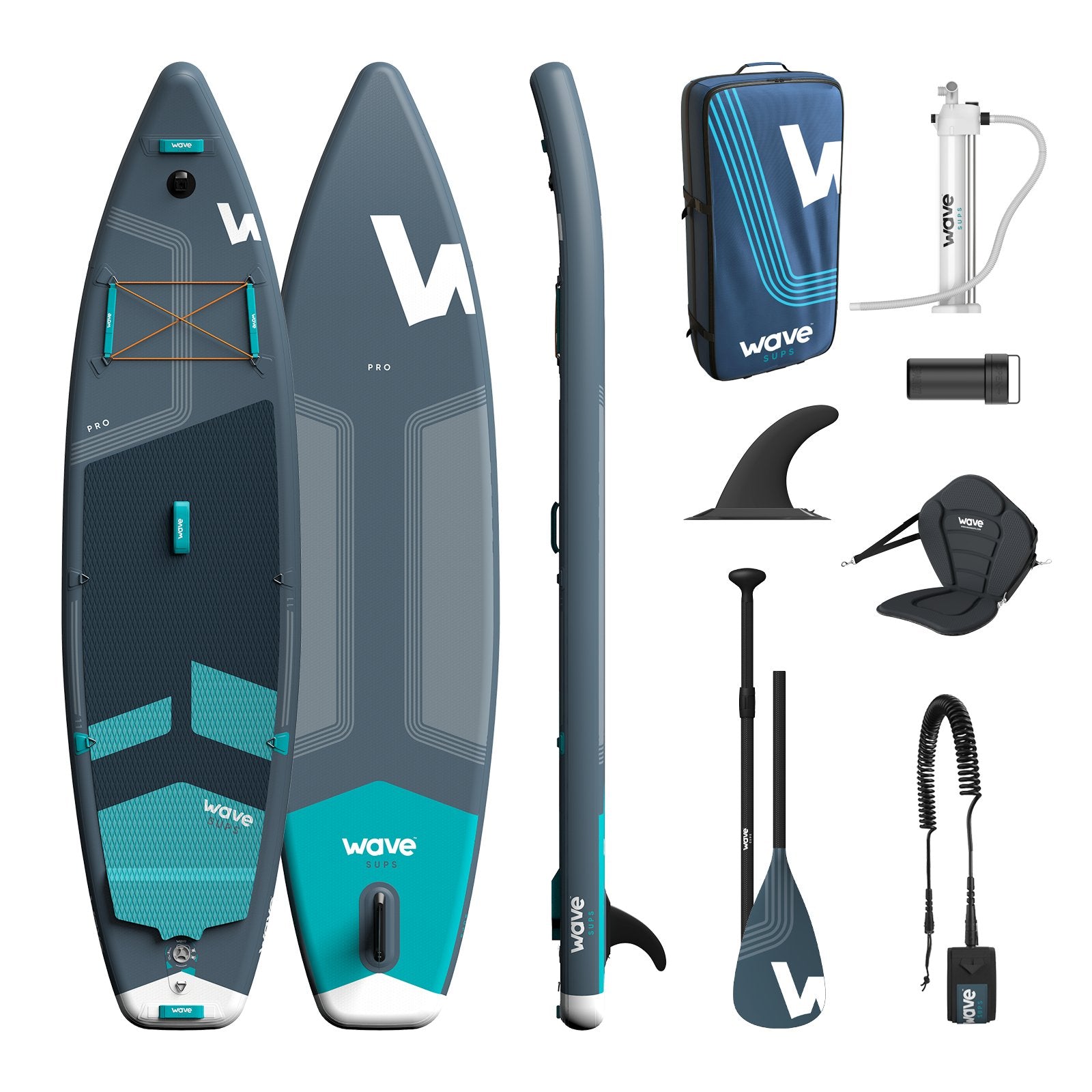 Pro SUP | Inflatable Stand-Up Paddle Board | 10/11ft | Navy Inflatable Paddleboards Wave Sups Navy 10ft | 305x79x15cm (120x30x16") 