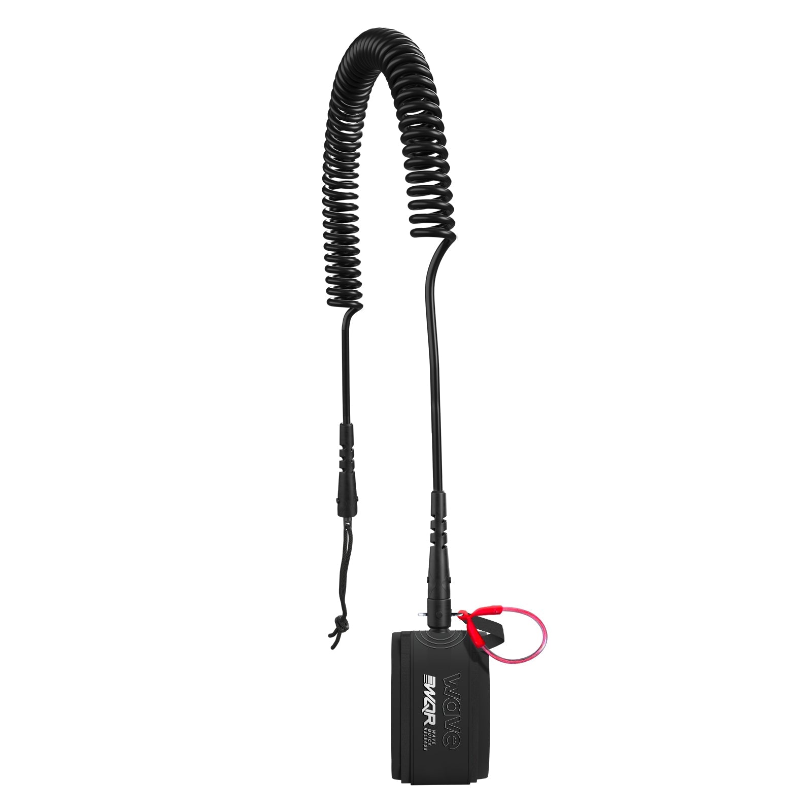 Quick-Release Coiled Ankle Leash | 10ft | Black Wave Sups