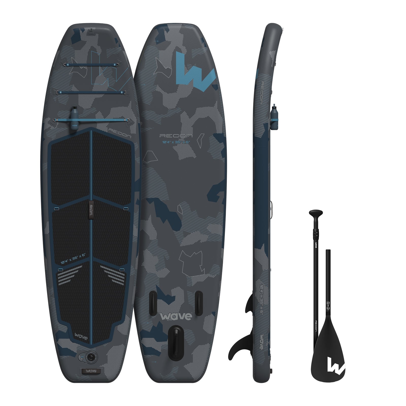 Recon SUP | Inflatable Paddle Board | 10'4ft | Grey Inflatable Paddleboards Wave Sups