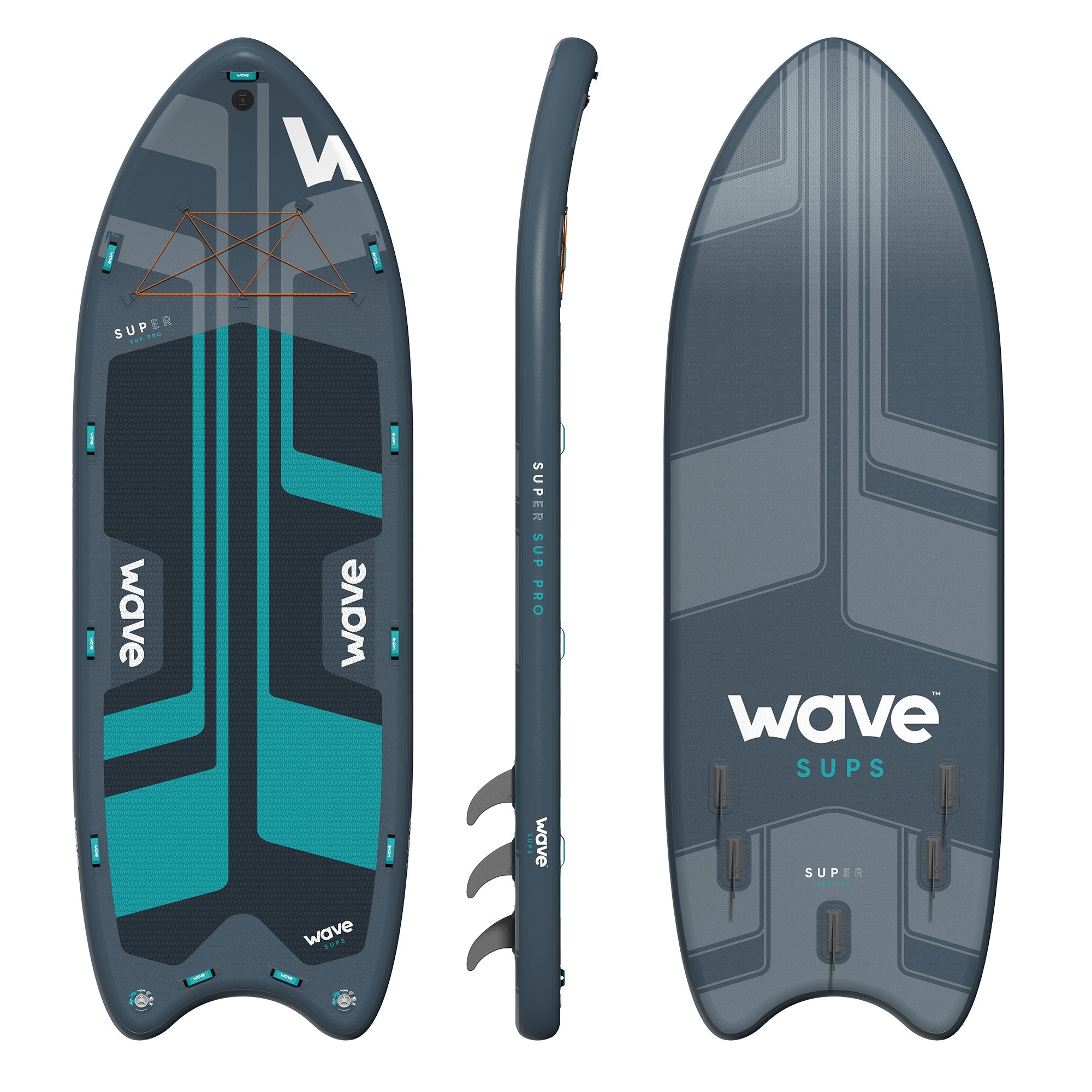 Super Pro SUP | Inflatable Stand-Up Paddle Board | 16ft | Navy Wave Sups