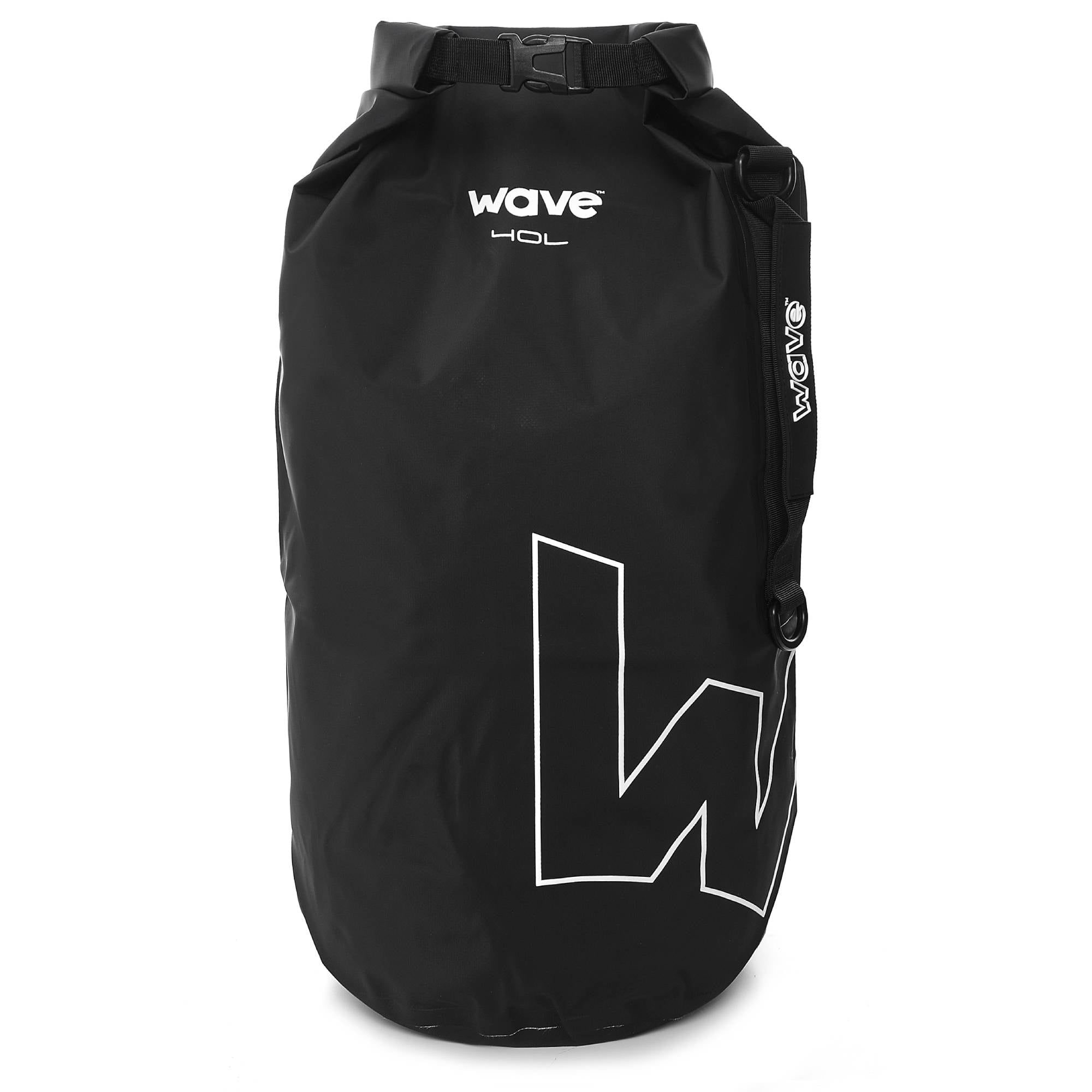 Waterproof PVC Dry Bag | Black Dry Bag Wave Sups UK 40L Black