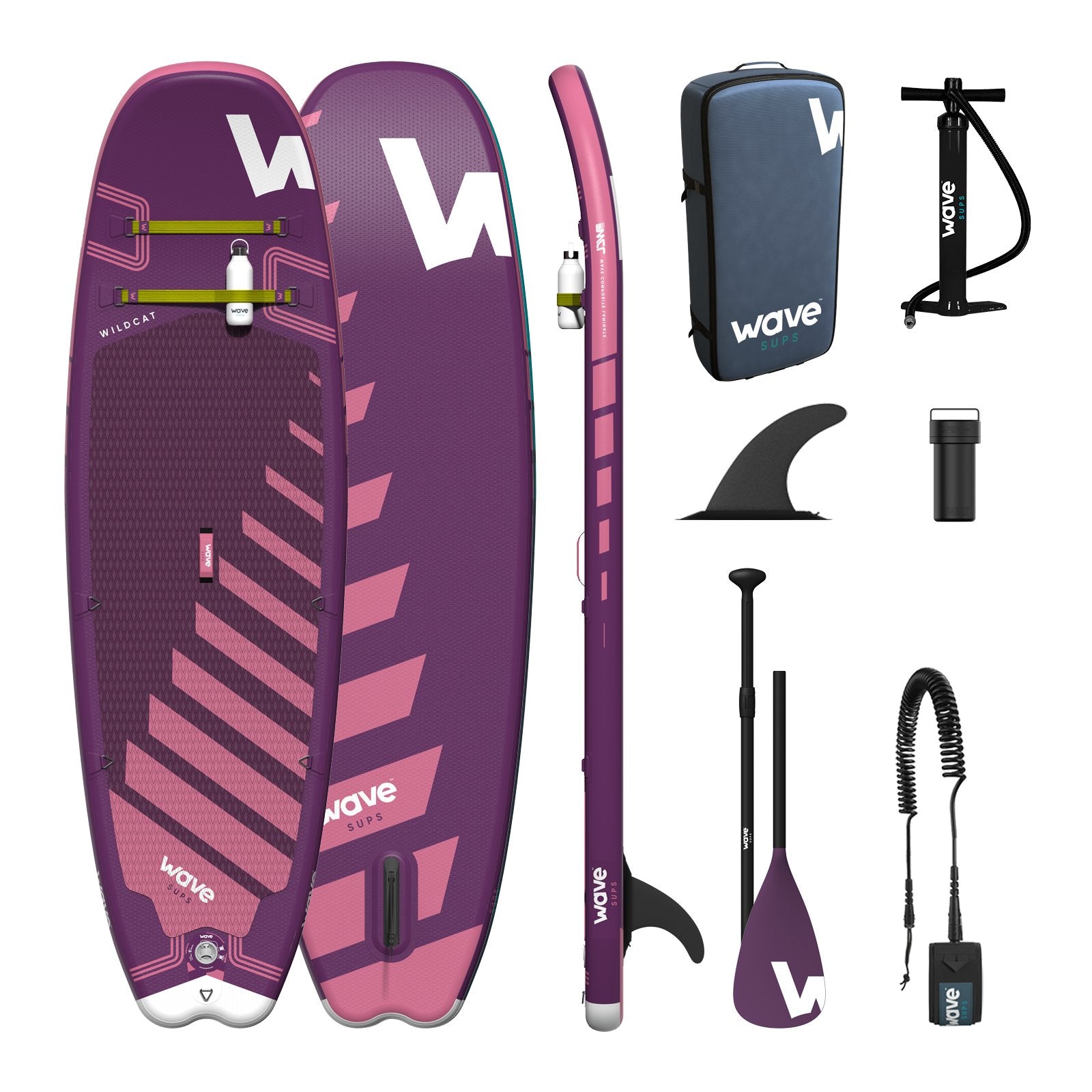 Wildcat SUP | Inflatable Stand-Up Paddle Board | Surf SUP Package | 8.6ft | Purple Inflatable Paddleboards Wave Sups