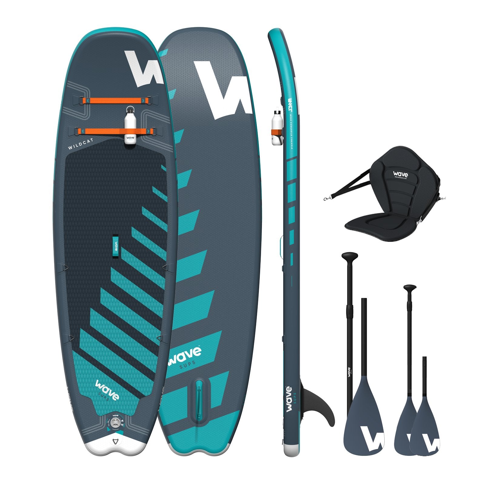 Wildcat SUP & Kayak | Inflatable Stand-Up Paddle Board | Kids SUP Package | 8.6ft | Navy Inflatable Paddleboards Wave Sups   