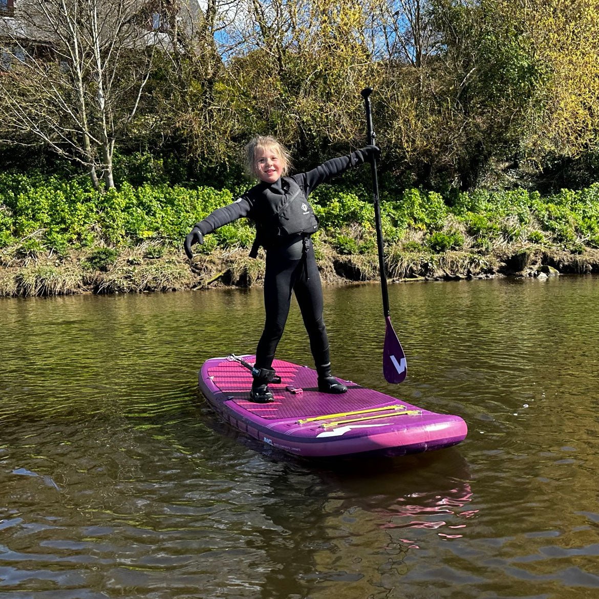 Wildcat SUP & Kayak | Inflatable Stand-Up Paddle Board | Kids SUP Package | 8.6ft | Purple Inflatable Paddleboards Wave Sups