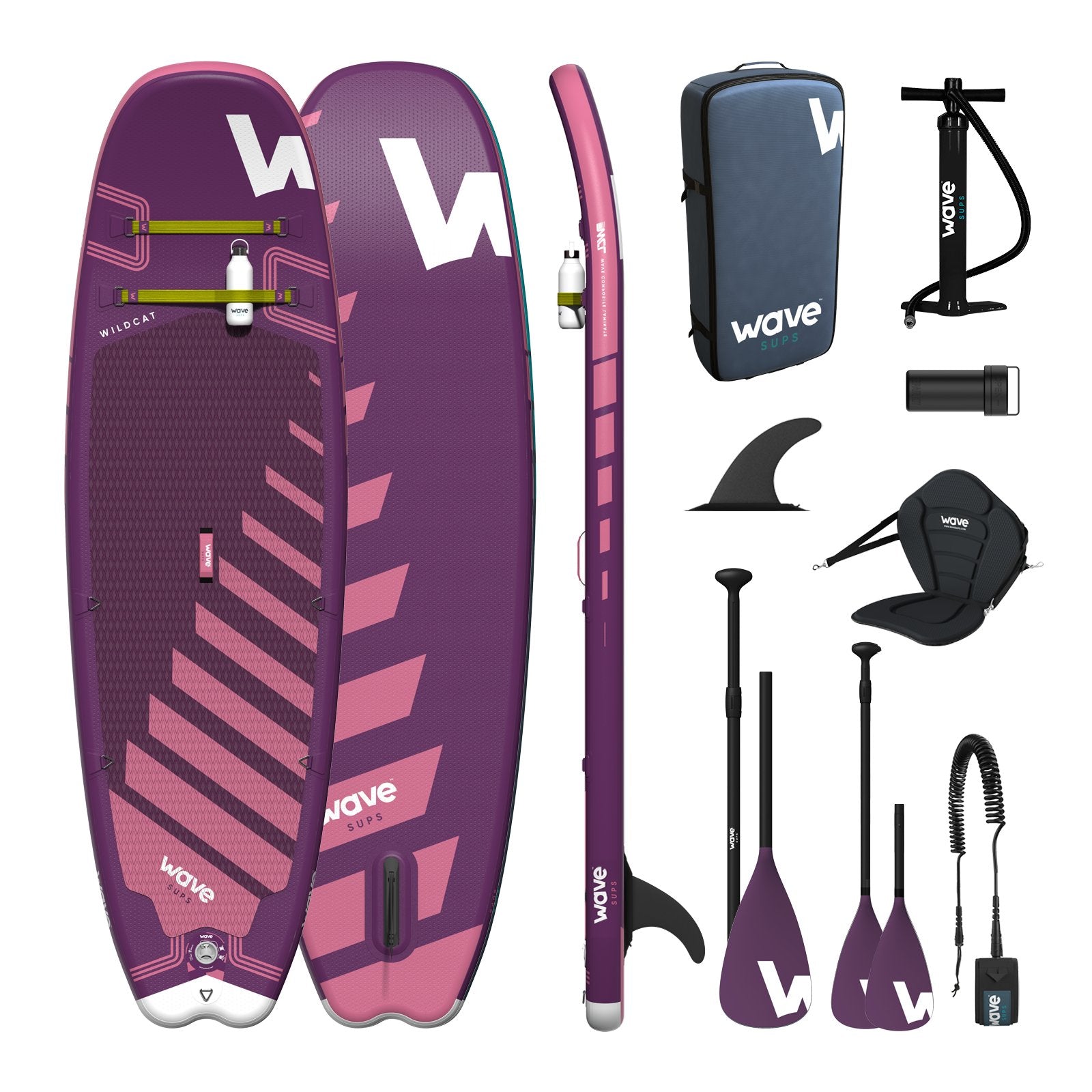 Wildcat SUP & Kayak | Inflatable Stand-Up Paddle Board | Kids SUP Package | 8.6ft | Purple Inflatable Paddleboards Wave Sups
