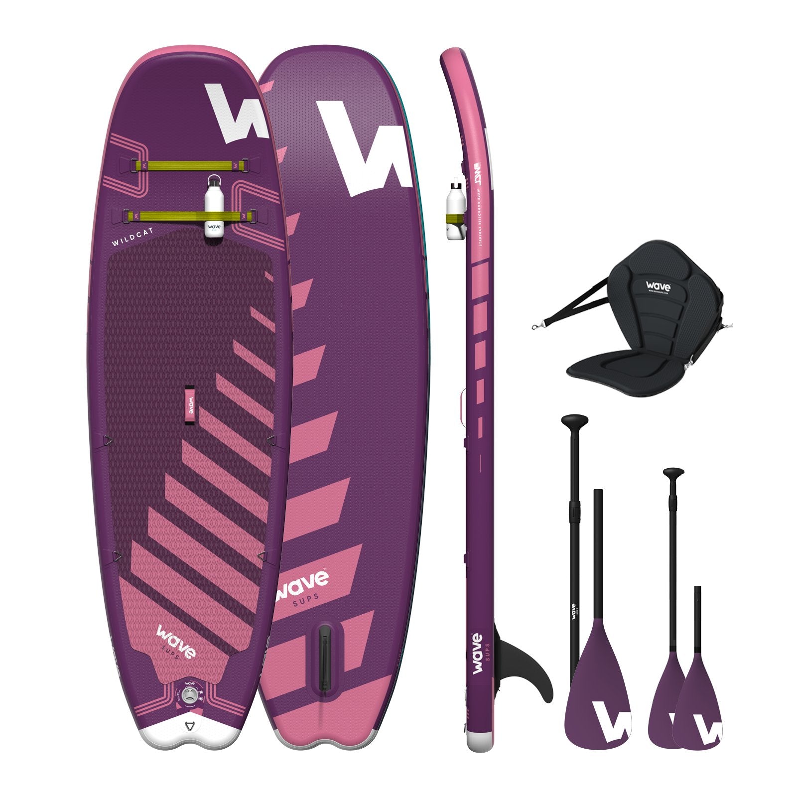 Wildcat SUP & Kayak | Inflatable Stand-Up Paddle Board | Kids SUP Package | 8.6ft | Purple Inflatable Paddleboards Wave Sups   