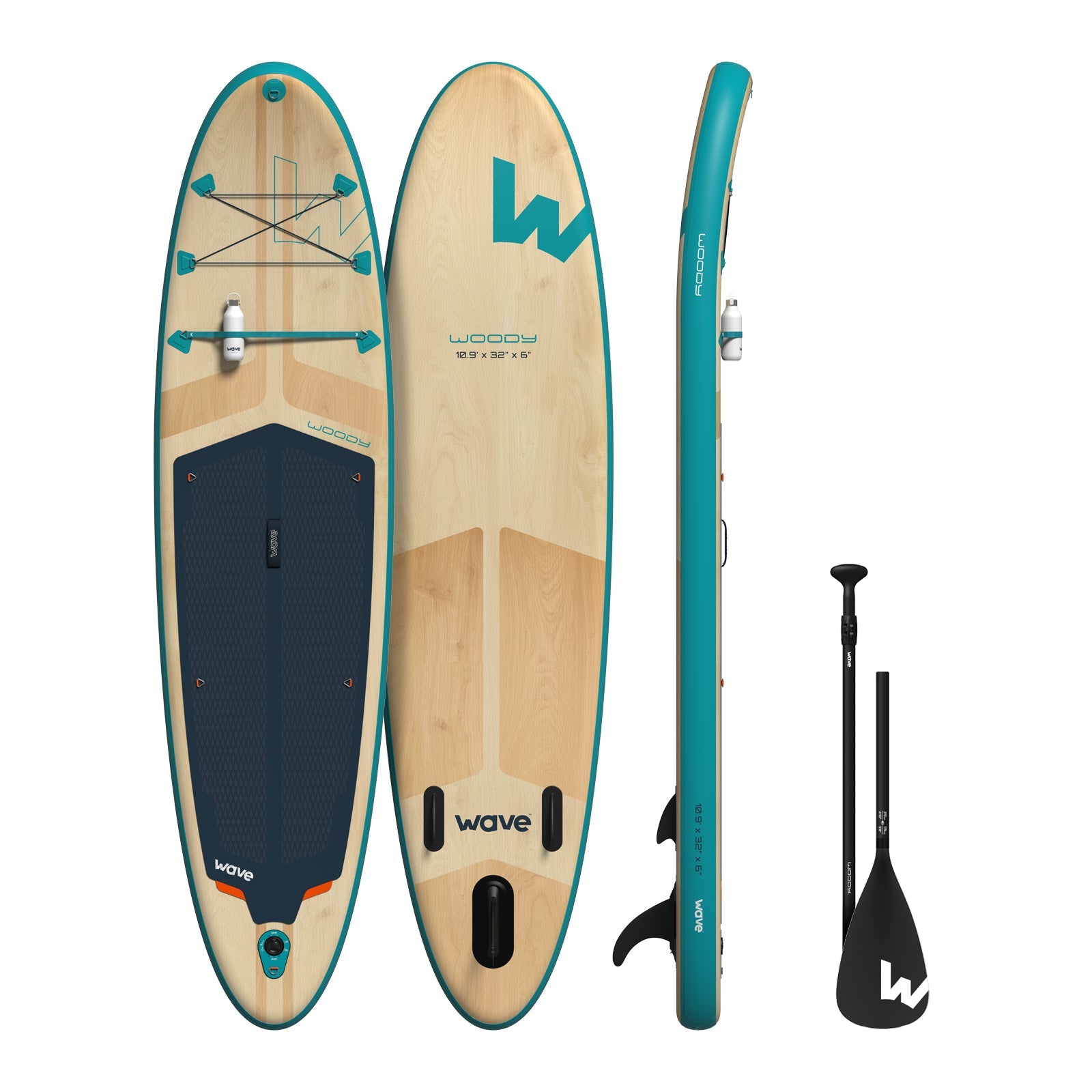 Woody 2.0 SUP | Inflatable Paddle Board | 10'9ft | Aqua Inflatable Paddleboards Wave Sups   